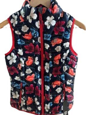 Orage Down Puffer Vest Floral Print XS BNWT Ski Hiking Outdoor Lightweight